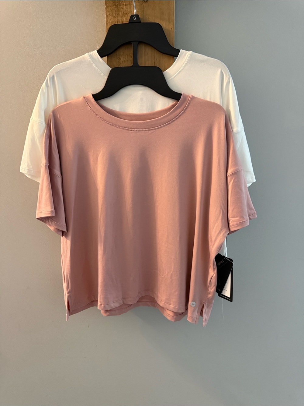 90 Degree By Reflex Short-Sleeve Tee’s in Pale Mauve & Sugar Swizzle/Cream, NWTs